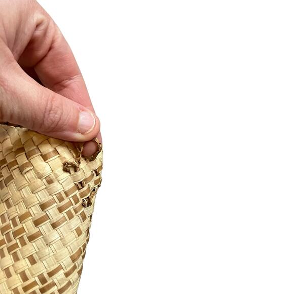 Vintage Handwoven Straw Bag Set Boho Beach Clutch Purse Natural Woven Tote - Picture 3 of 10